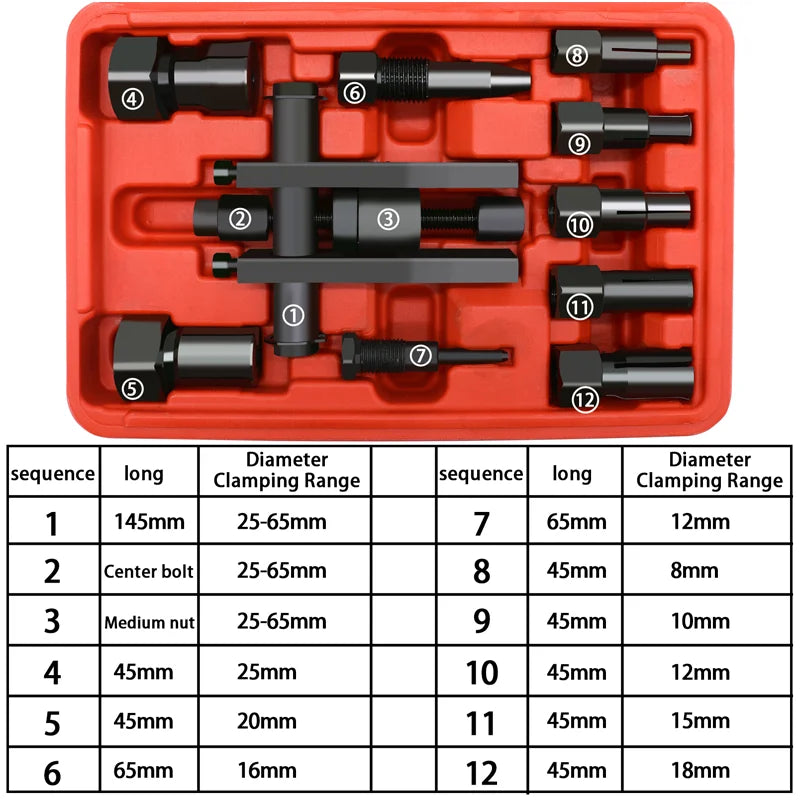 Bearing Puller Tool Kit Heavy Duty 10pcs Motorcycle Internal Bearing Removal Set with Storage Case