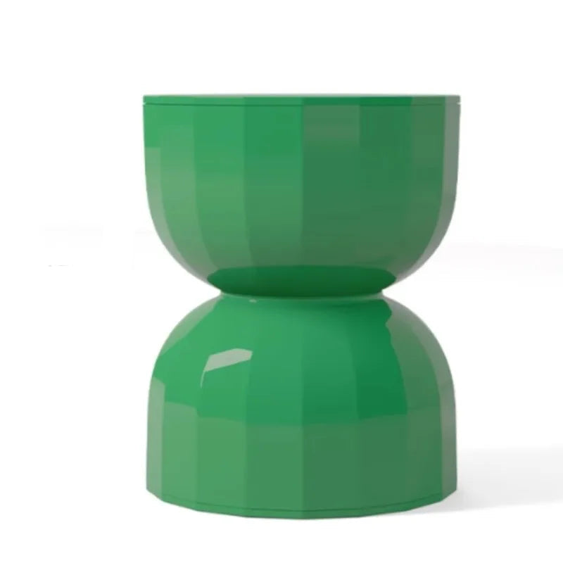Side Table 45cm Hourglass Shape Stool Accent Coffee Table – Green