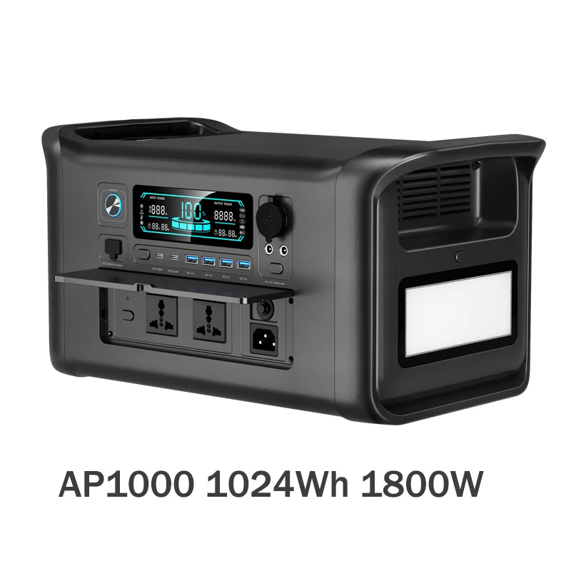 Portable Power Station 2048Wh LiFePO4 Solar Generator UPS Backup Battery