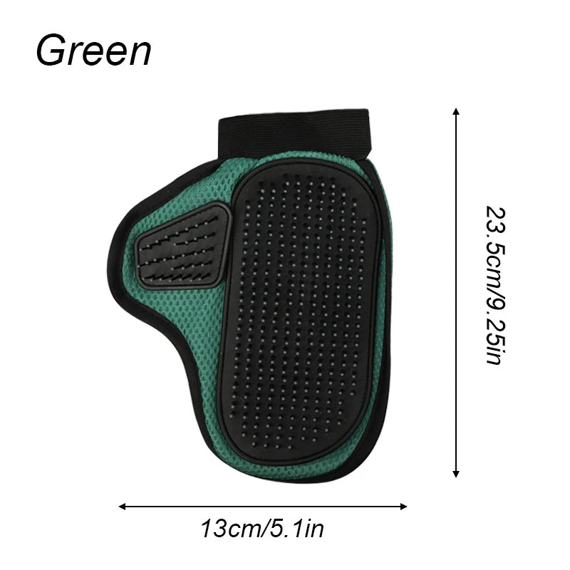 Pet Grooming Glove Washable Hair Removal Brush for Cats and Dogs - Green