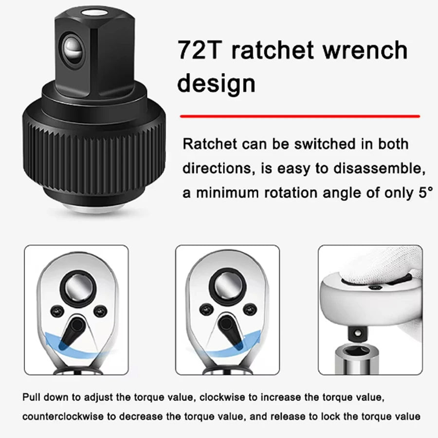 Torque Wrench Portable Adjustable 1/4 Inch Ratchet Torque Tool 2-24Nm Precision Multi Function Repair Kit