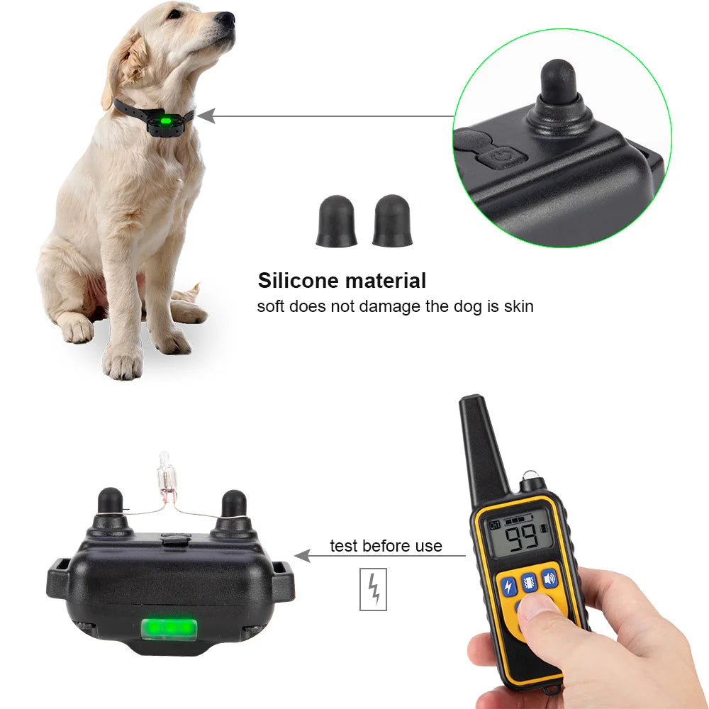 Rechargeable Dog Training Collar Remote Control Waterproof Training System 3 Collar Set