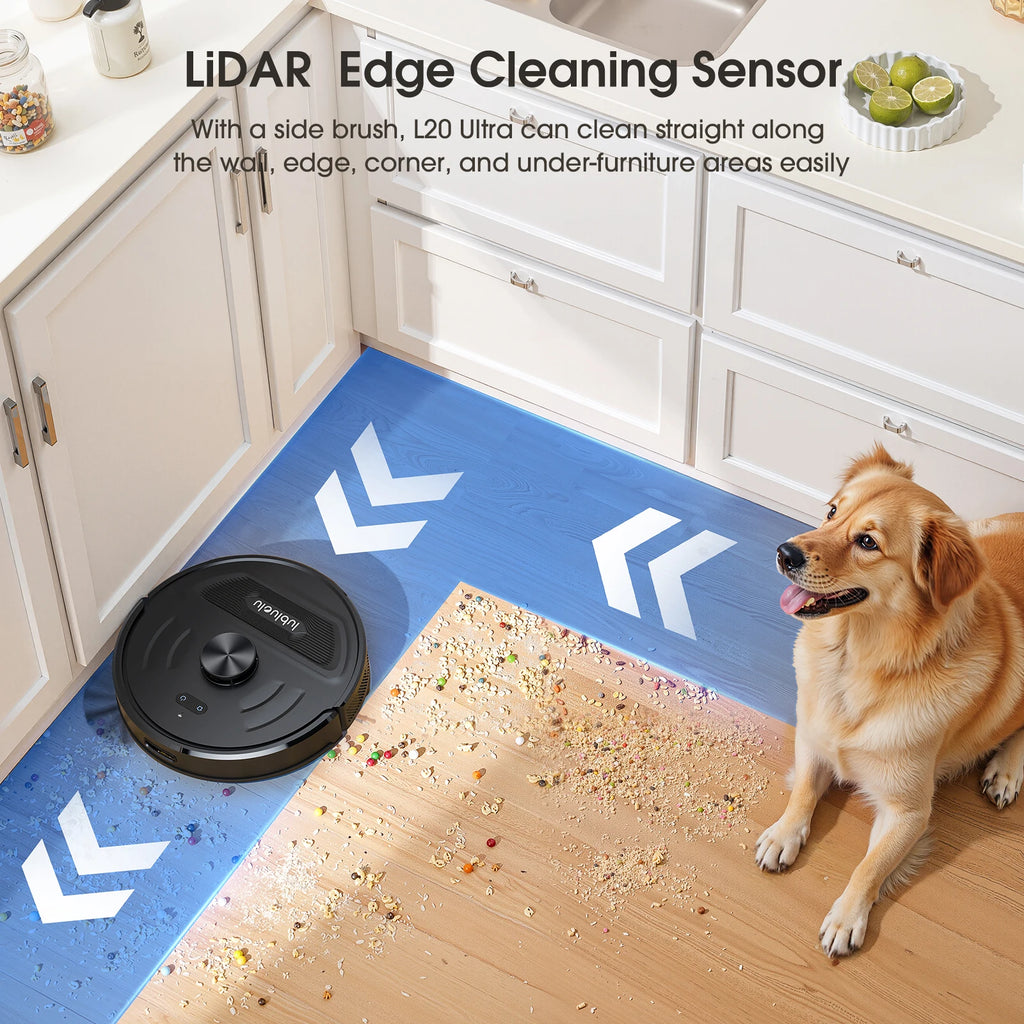 Robot Vacuum Cleaner 6000Pa LiDAR Navigation Vacuum Mop with Smart Mapping WiFi App Control Alexa