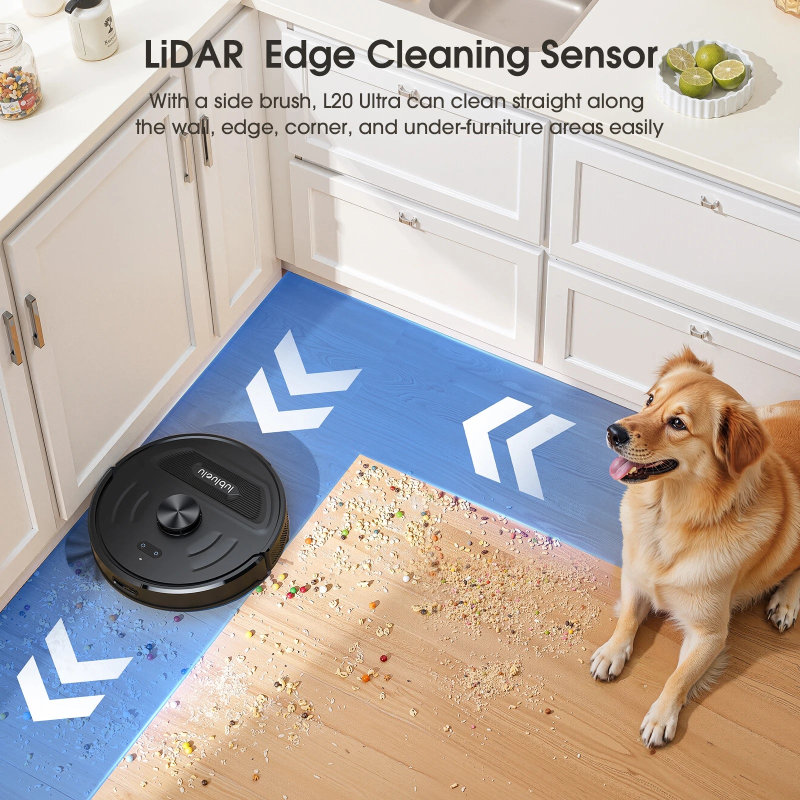 Robot Vacuum Cleaner 6000Pa LiDAR Navigation Vacuum Mop with Smart Mapping WiFi App Control Alexa