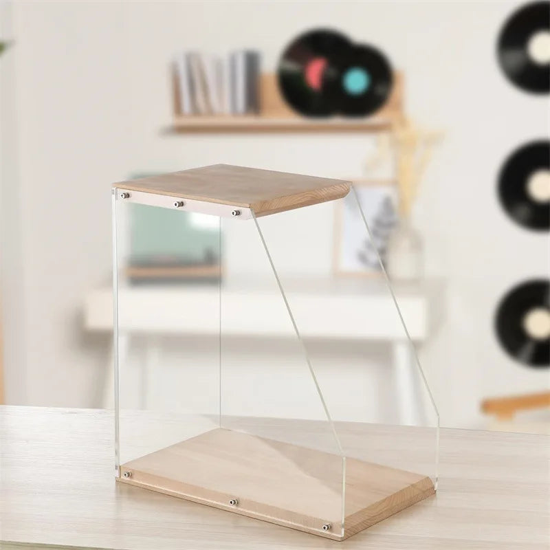 Wooden Desktop Record Rack Heavy Duty Vinyl Record Display Organizer Solid Wood Book Storage Stand