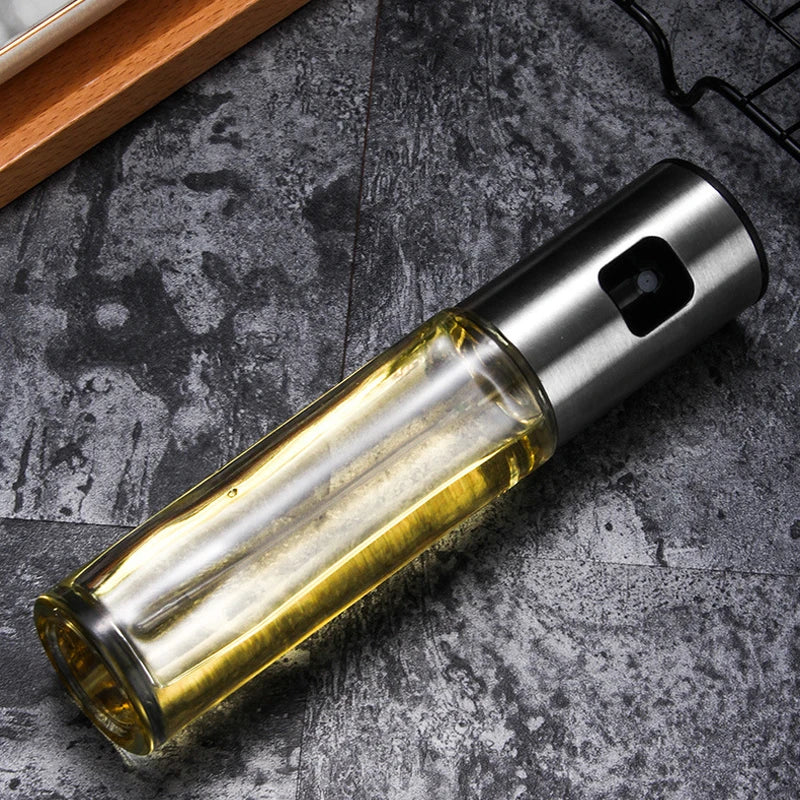 Oil Dispenser 18.5 × 4 cm Stainless Steel Spray Bottle Compact Kitchen Dressing Container