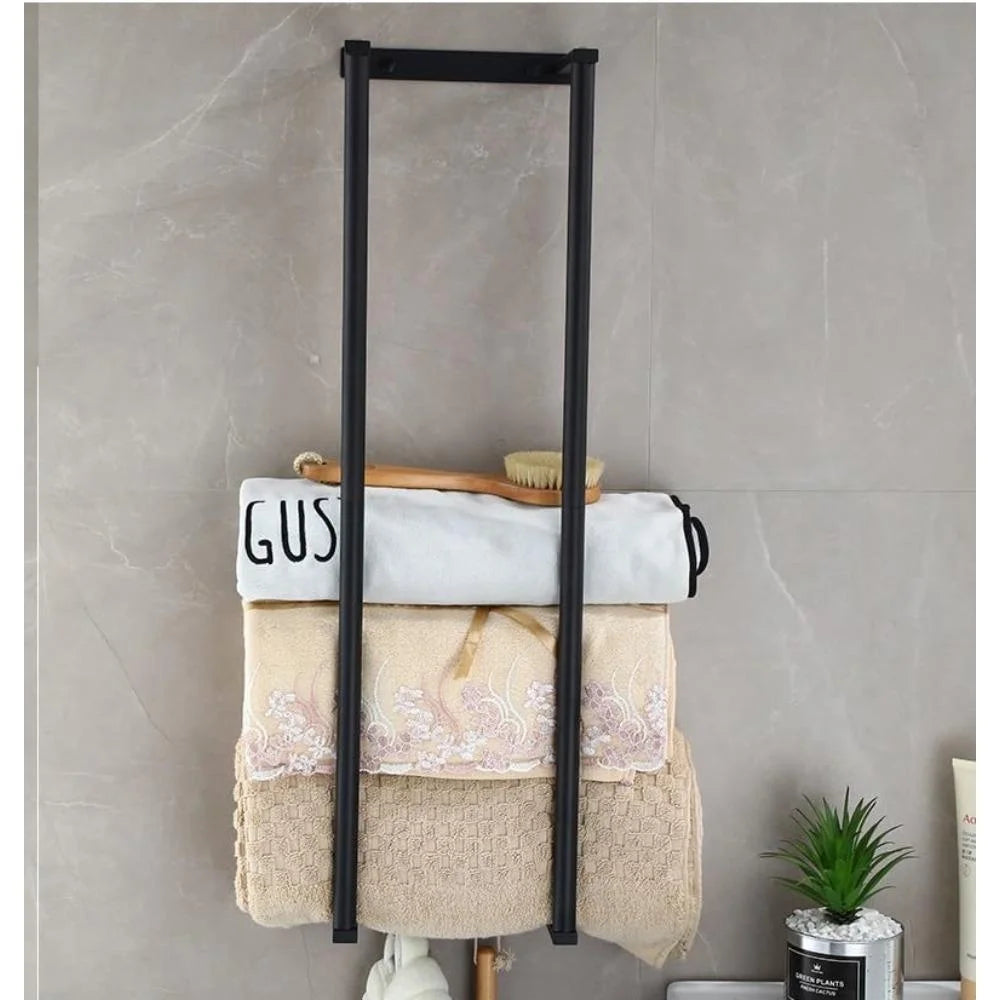 Towel Rack Wall Mounted Stainless Steel Rolled Towel Storage - Silver