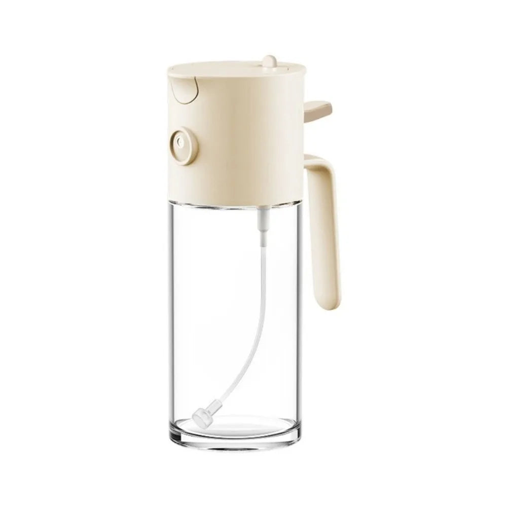 580ml 2 in 1 Glass Oil Sprayer and Pourer Refillable Leakproof Cooking Oil Dispenser Bottle – White