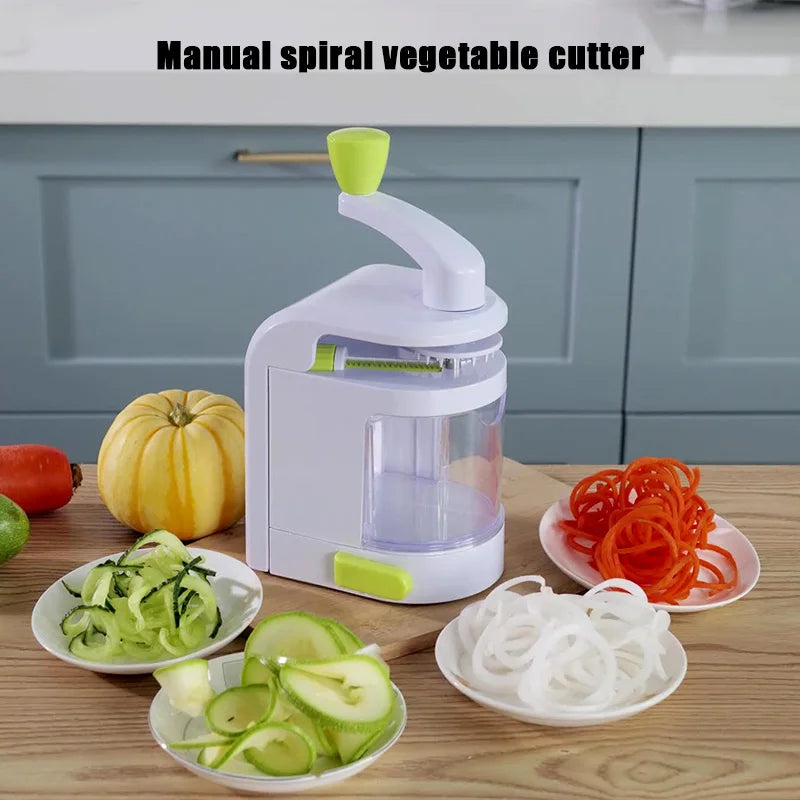 Manual Spiral Vegetable Cutter Multifunctional Fruit and Vegetable Noodle Slicer Pasta Maker – Green