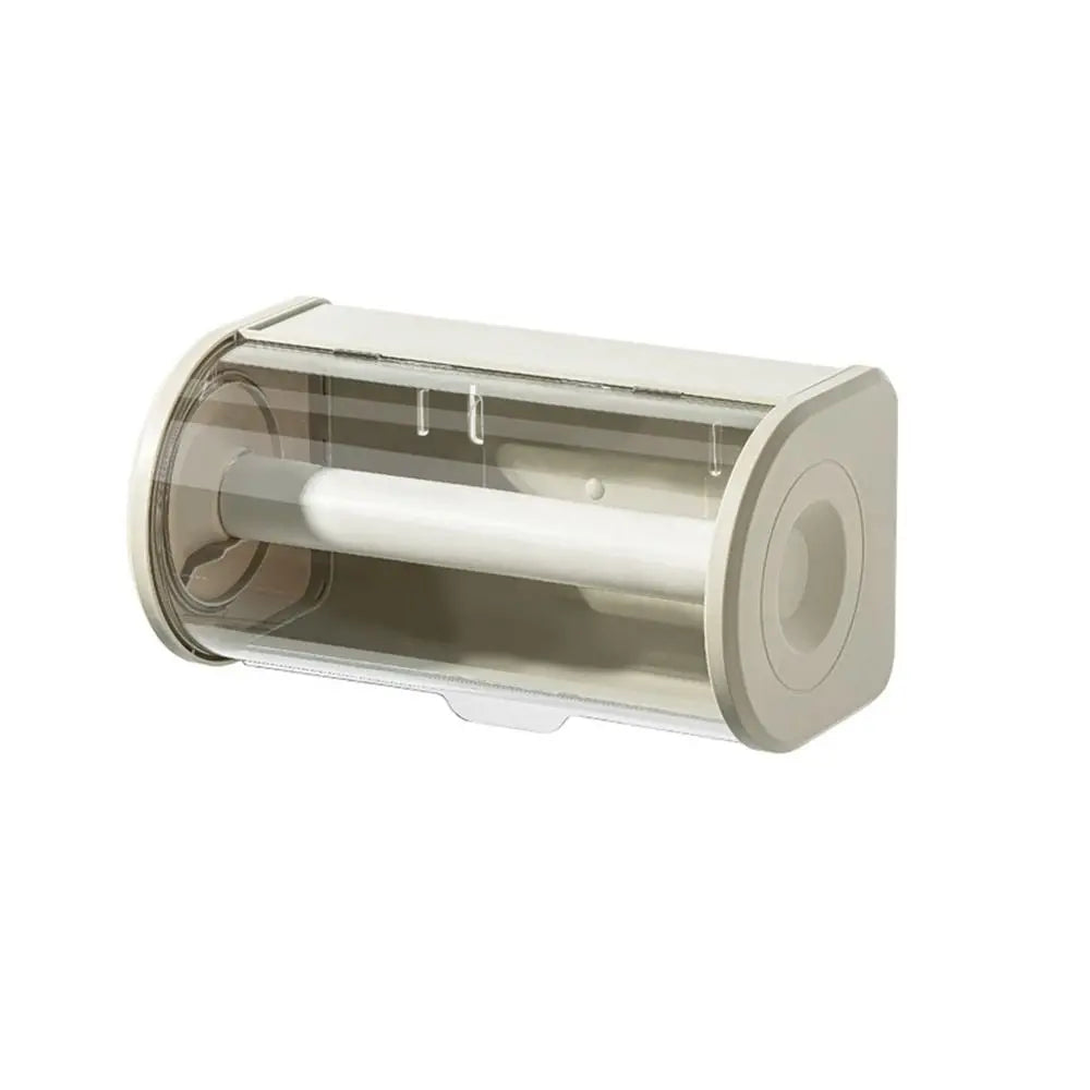 Wall Mounted Toilet Paper Holder Dustproof Waterproof Tissue Box with Lid Large Capacity Roll Paper Storage – Apricot