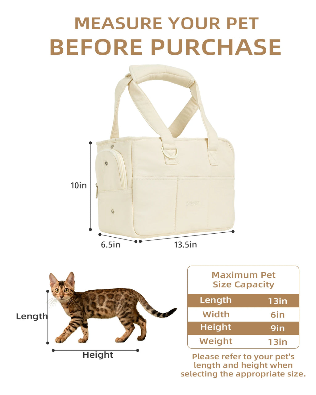 Portable Mesh Pet Carrier Shoulder Bag 34 cm Breathable Soft Travel Carrier for Cats and Small Dogs - Beige