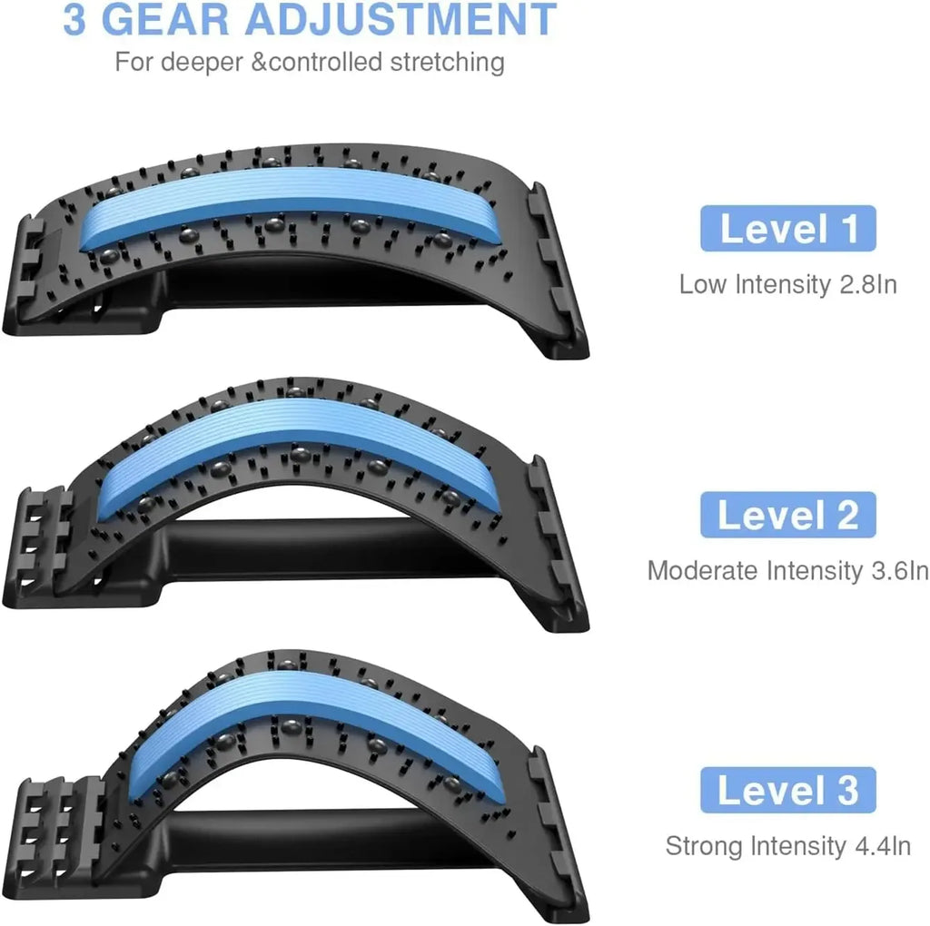 Back Stretcher Adjustable Multi Level Spine Support Board Portable Lumbar Trainer