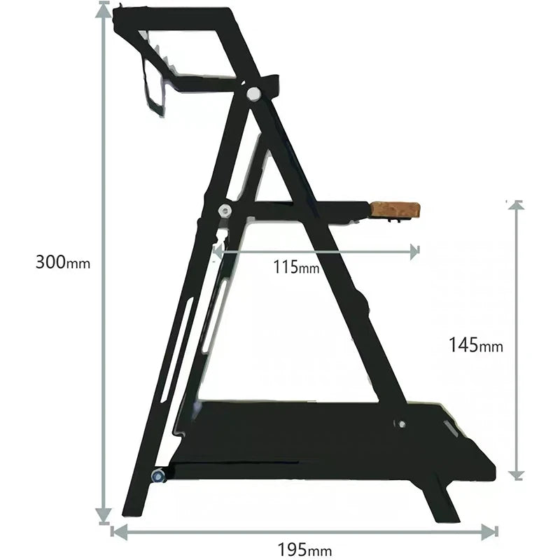 Camping Shelf Table Folding Outdoor Storage Rack with Lantern Hook – Black