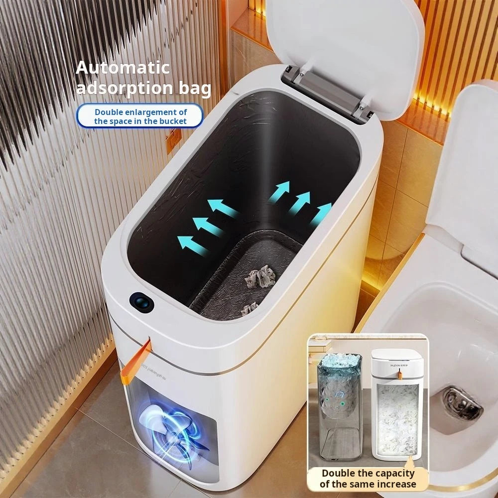 Trash Can 30 Bag Set Rechargeable Sensor Lid Auto Bag Fitting Wall Mount or Floor Standing Rectangular Bin