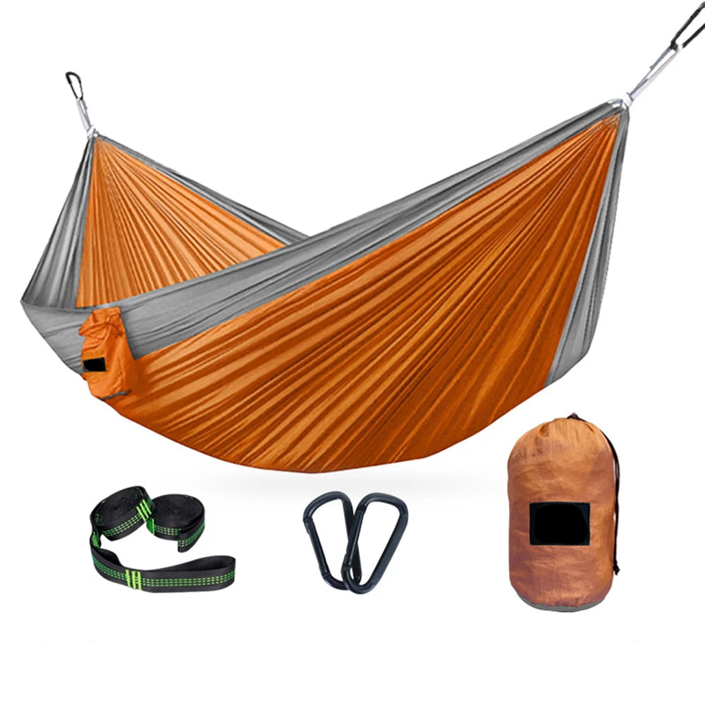 Camping Hammock Portable Parachute Nylon Outdoor Hanging Hammock - Orange