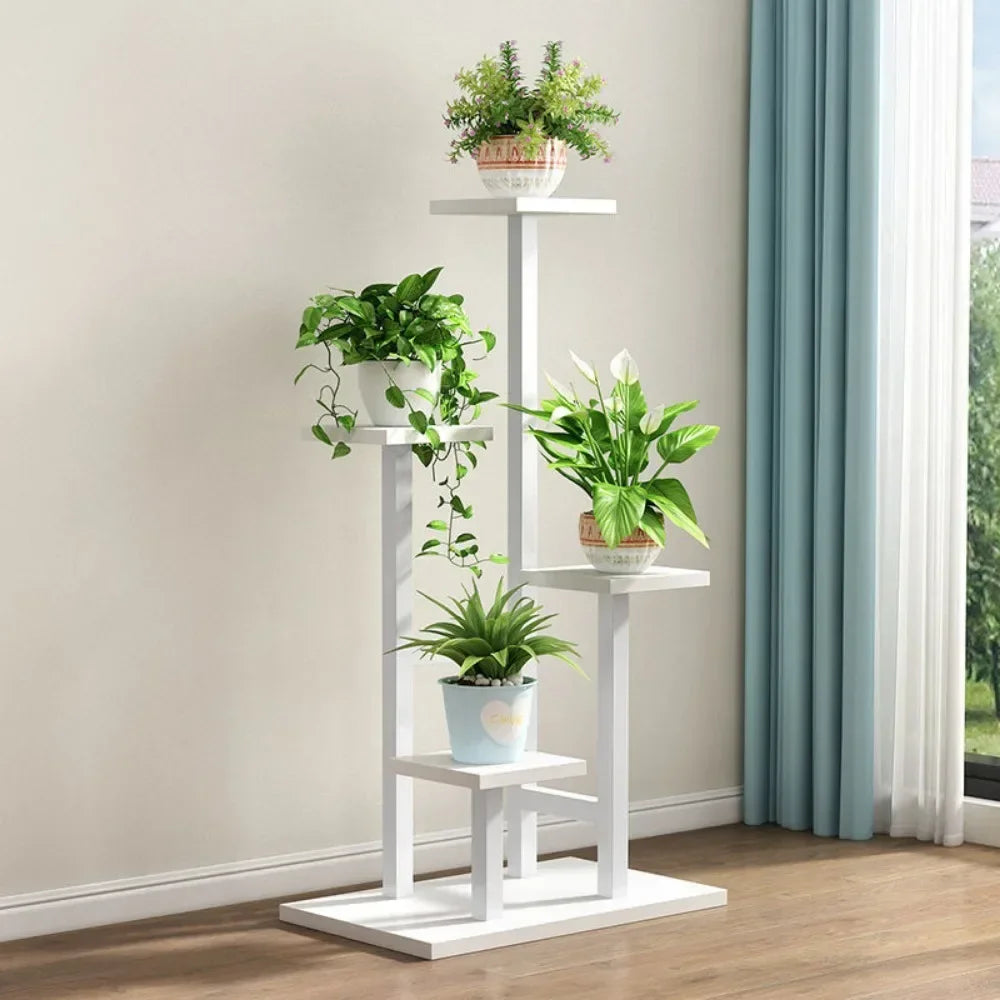 Plant Stand 5 Tier Floor Standing Flower Pot Display Rack Steel Frame – Black