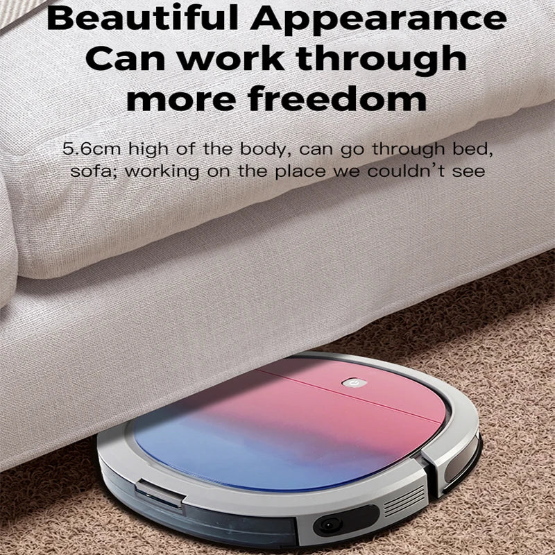 Robot Vacuum Cleaner 4000Pa WiFi App Control Mopping Sweeping Auto Charging – White