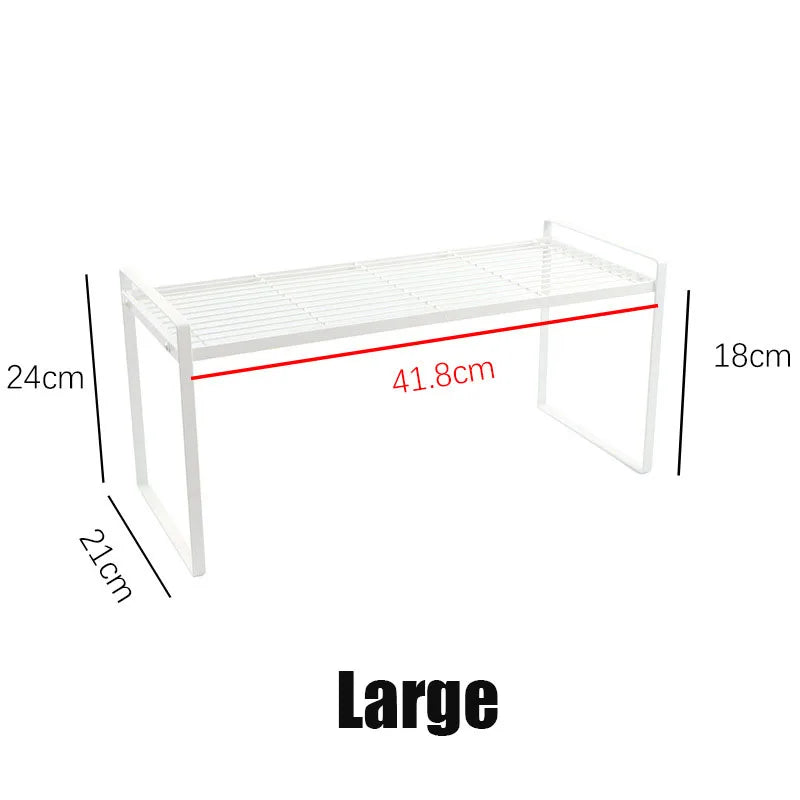 Large Metal Desktop Storage Rack Countertop Organizer Shelf Space Saving Kitchen Cabinet Storage