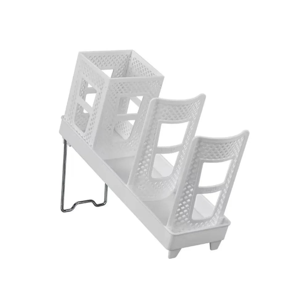 Disposable Cup Holder Single Row Detachable Coffee Cup Storage Rack Large Capacity Space Saving Organizer – White