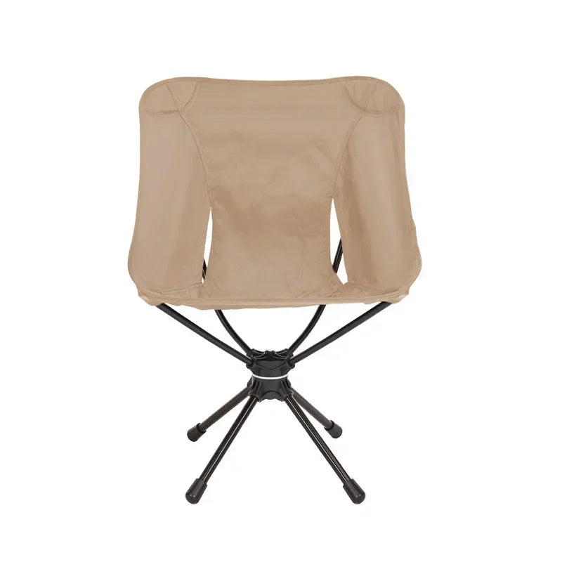Camping Folding Chair Portable Swivel Seat Lightweight Detachable Outdoor Chair with Carry Bag Khaki