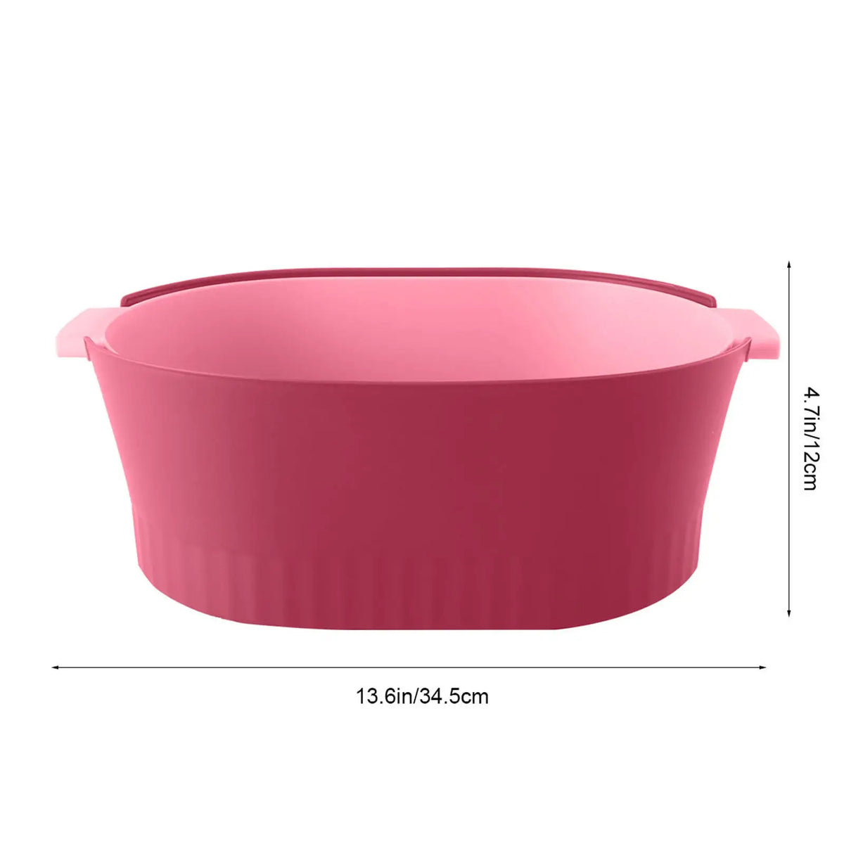 Double Layer Vegetable Basket 34.5cm Plastic Fruit Strainer Quick Drain - Pink