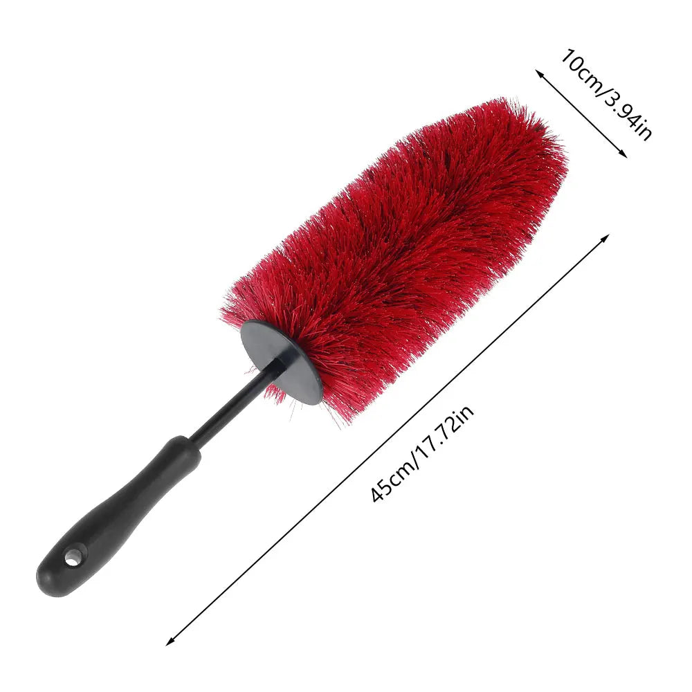 Wheel Cleaning Brush 45cm Soft Bristle Rim and Tyre Scrub Tool for Vehicle Detailing
