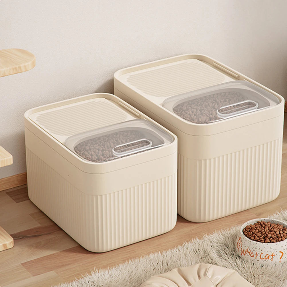Pet Food Storage Container 15L Airtight Dry Food Bin Moisture Resistant Locking Lid – Transparent