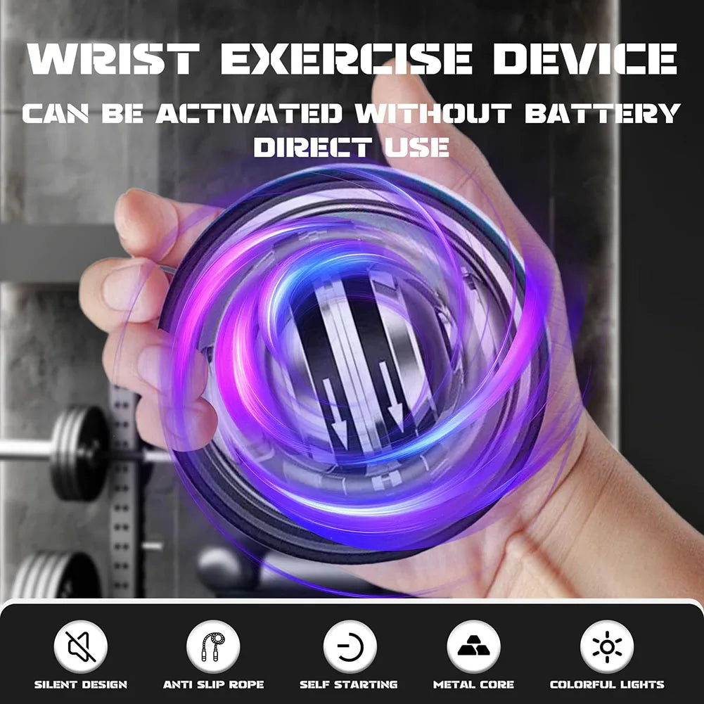 Wrist Power Gyro Ball Self Starting Forearm Strength Trainer LCD Display Grip Exercise Tool - Black