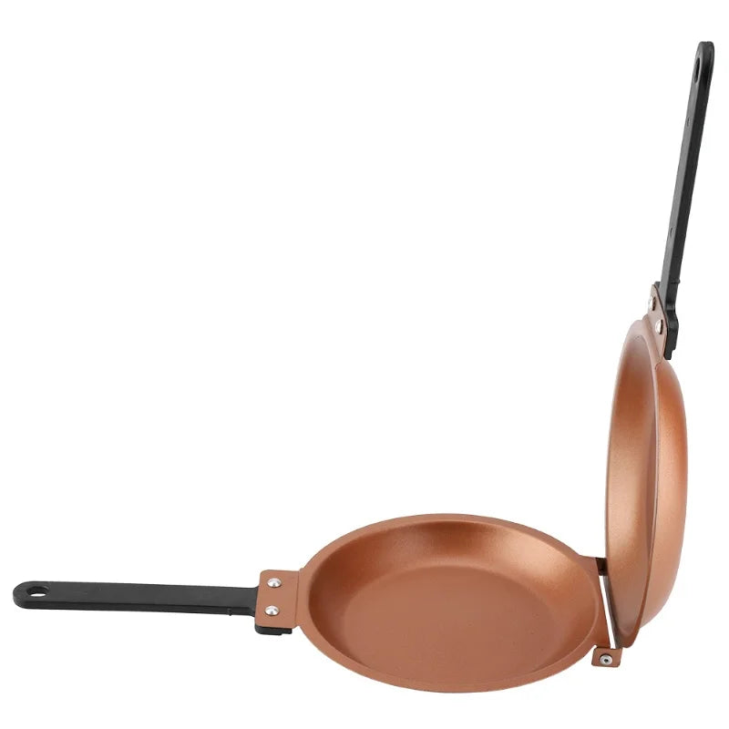 Double Sided Frying Pan 19 cm Iron Flip Pancake Egg Toast Maker with 16.5 cm Handle