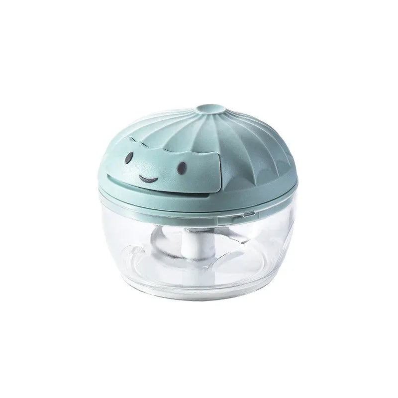 Manual Food Chopper 160mL Hand Pull Vegetable Garlic Onion Mincer with Stainless Steel Blades