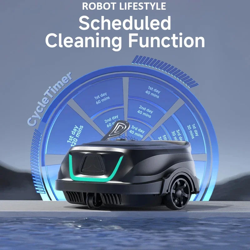 Pool Vacuum Robot 2600mAh Cordless Automatic Cleaner with Dual-Layer Filtration and Smart Navigation