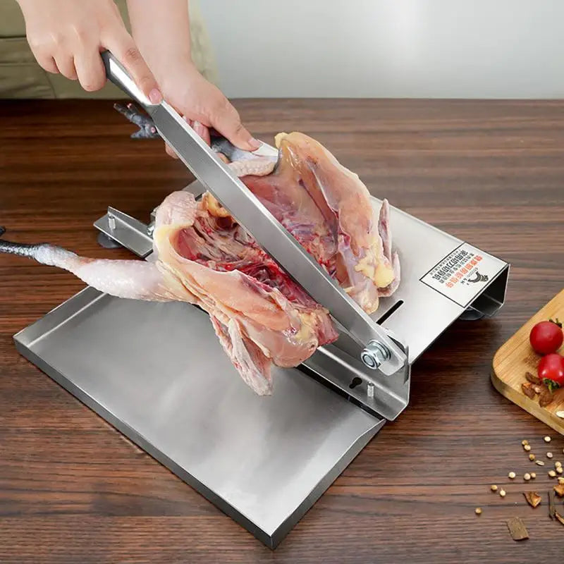 Manual Stainless Steel Frozen Meat Slicer – Bone Cutting & Vegetable Chopper – Mini Size