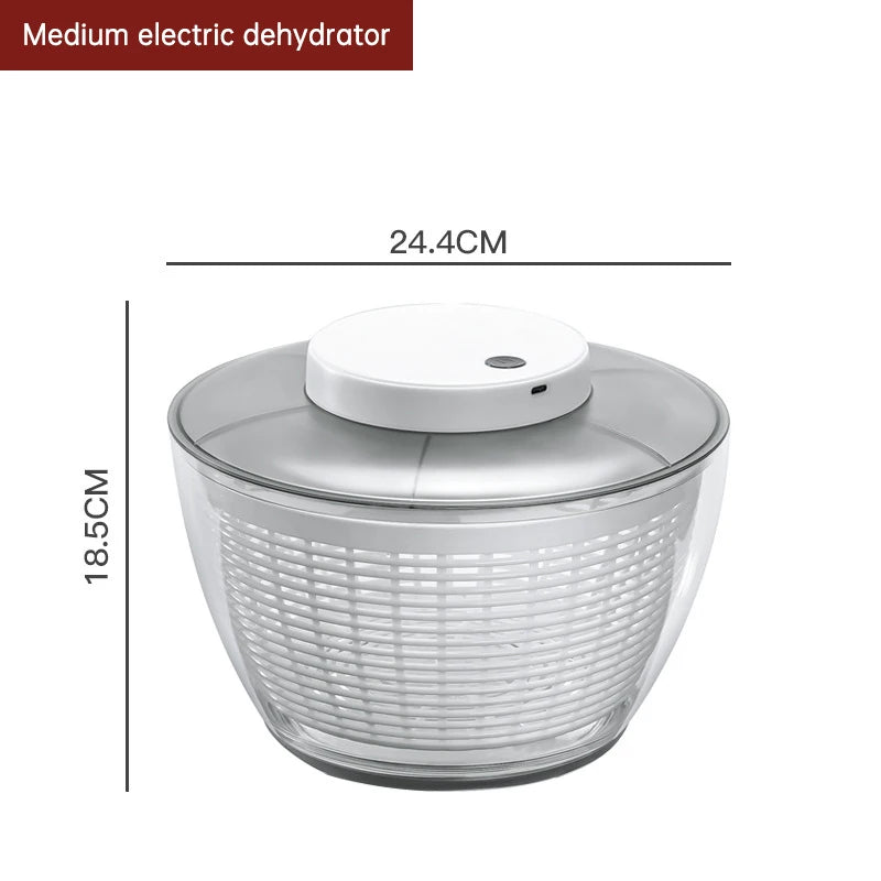 Salad Spinner 4.75L Electric Vegetable Dryer Bowl Automatic Fruit Washer