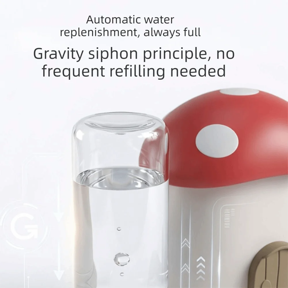 Pet Automatic Feeder 400g Gravity Refill Food and Water Dispenser Dry Wet Separation - Black