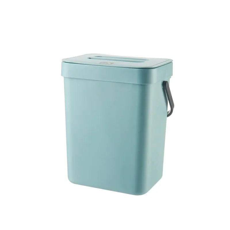 Hanging Rubbish Bin 3L Wall Mounted No-Drill Foldable Kitchen Waste Bin - Blue