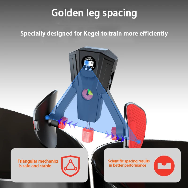 Kegel Trainer Adjustable 55kg Resistance Pelvic Floor Inner Thigh Exerciser Compact Fitness Tool - Black