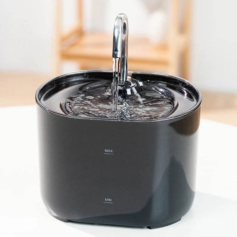 Cat Water Fountain 2.2L Pet Water Dispenser with Filter and Quiet Pump - Clear