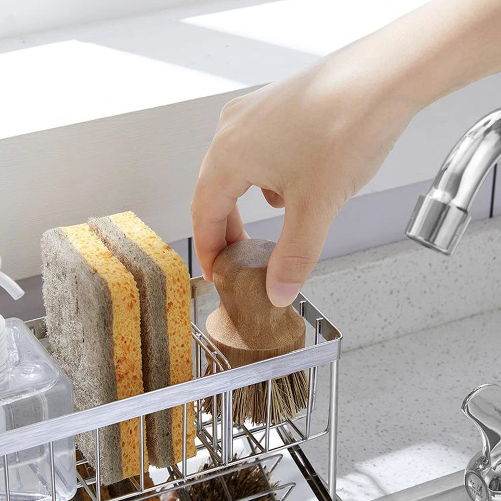Sink Sponge Holder 21cm 304 Stainless Steel Drain Tray Kitchen Counter Organiser