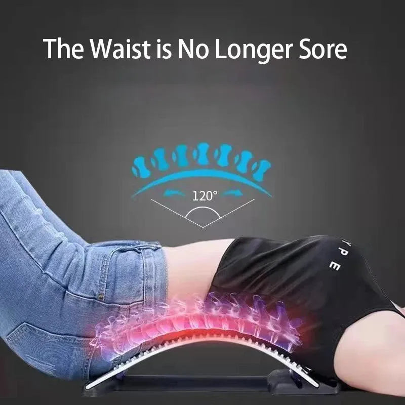 Back Stretcher Adjustable Multi Level Spine Support Board Portable Lumbar Trainer
