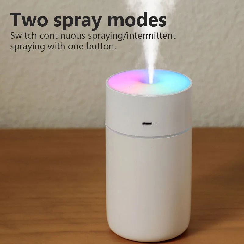 Portable Humidifier 230 mL USB Rechargeable Cordless Mist with Light - Pink