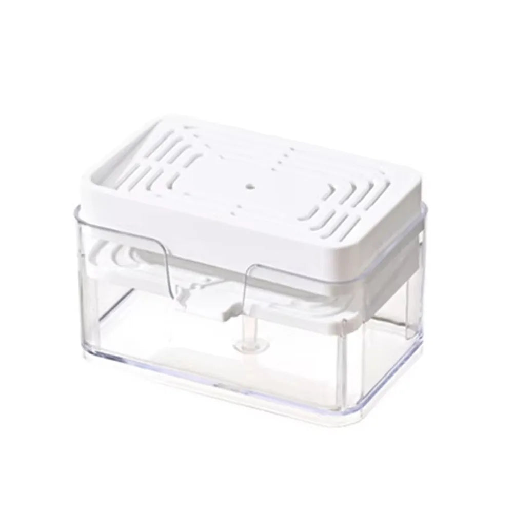 Dish Soap Dispenser 13.5cm Press Type Sponge Holder - White