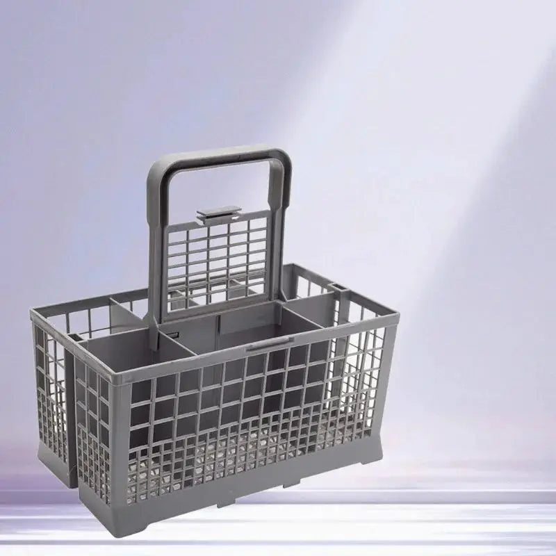 Universal Dishwasher Cutlery Basket Replacement Utensil Holder with Removable Handle – Grey