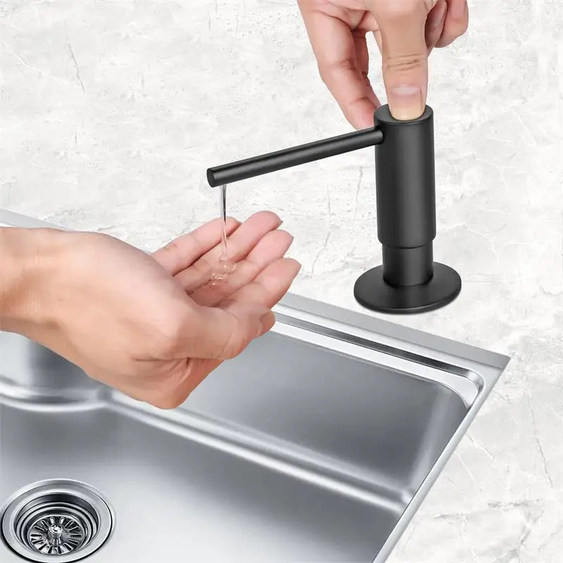 Chrome Built-In Kitchen Sink Soap Dispenser with 500ml Bottle Brass Pump Liquid Soap Dispenser Kit