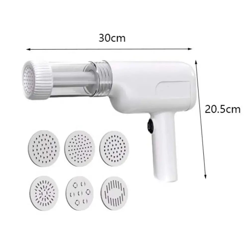 Electric Noodle Machine Handheld Cordless Pasta Maker 6 Moulds Dough Pressing Tool – Blue