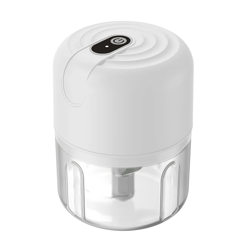 Electric Food Chopper 250mL USB Rechargeable Mini Garlic Meat Vegetable Grinder – White