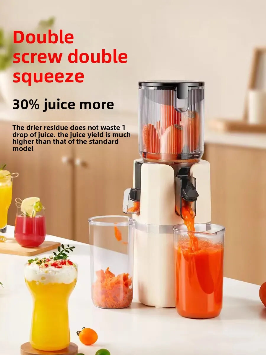 Slow Juicer 200W Wide Mouth Cold Press Fruit and Vegetable Extractor with Pulp Separation – Black
