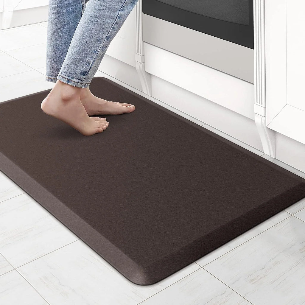 Kitchen Floor Mat Cushioned Waterproof Non Slip Standing Comfort Rug - Brown