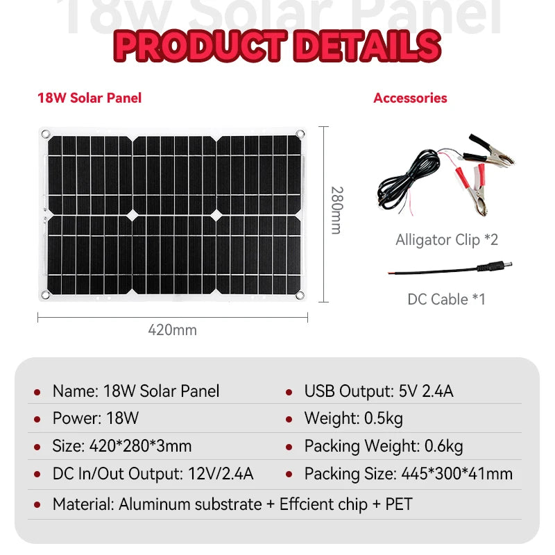 Solar Panel Kit 500W Inverter 2 × 300W Folding Solar Panels 30A Controller 12V to 220V – Black