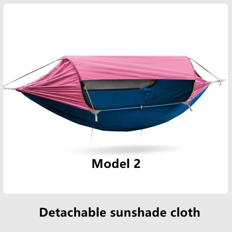Camping Hammock with Mosquito Net Waterproof Canopy Double Person - Pink