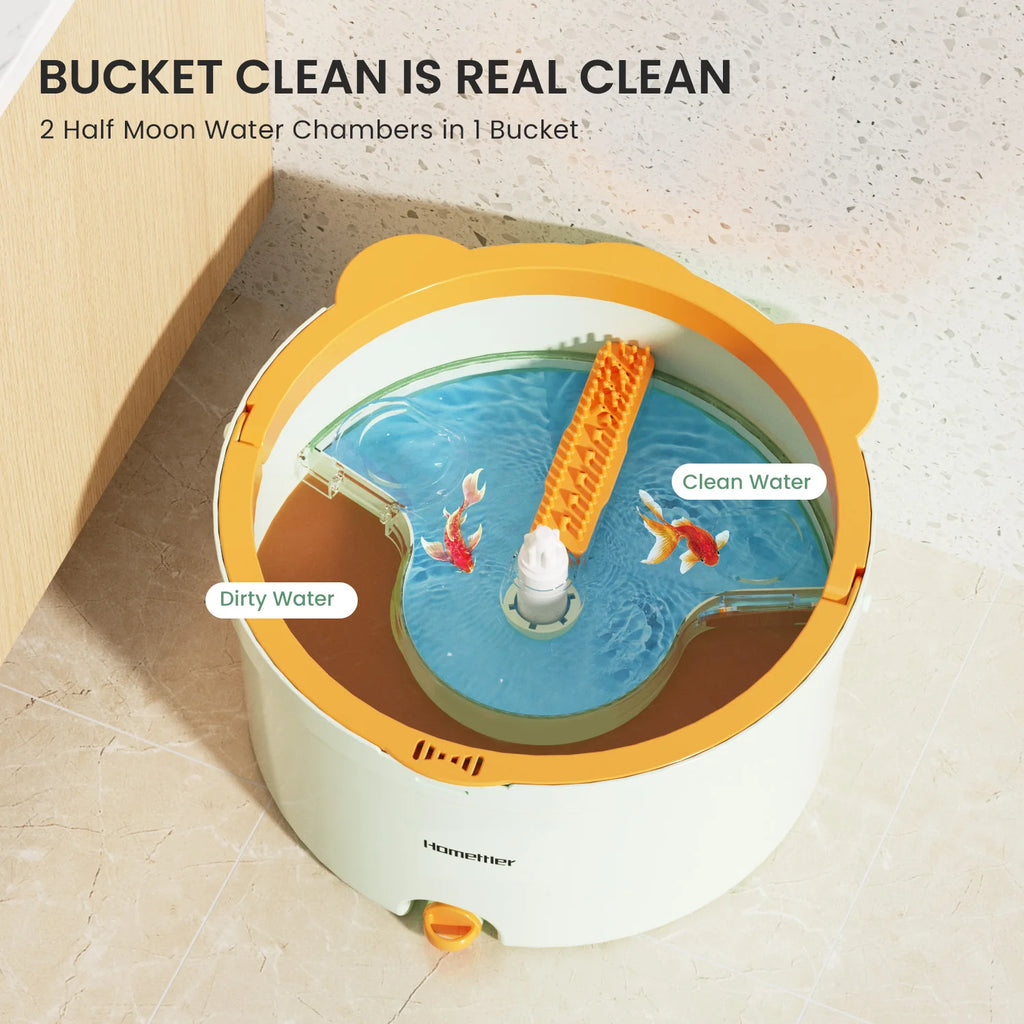 Dirty Separation Mops Floor Cleaning Tools Easy To Drain Squeeze Mop Household Cleaning 360°spin Home Floor Mop Replacable Heads